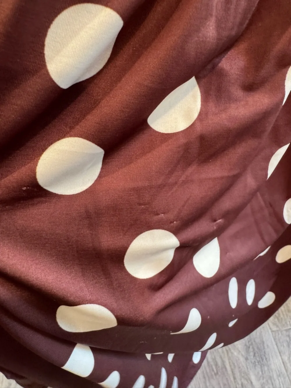 Free People brown Raylon variegated polka dot midi dress